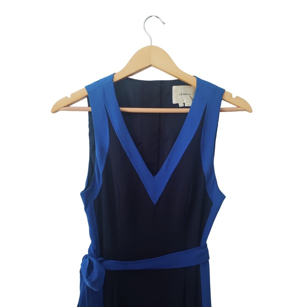 Anthropologie Becas Colorblock Jumpsuit Blue Size 0P - Picture 2 of 8